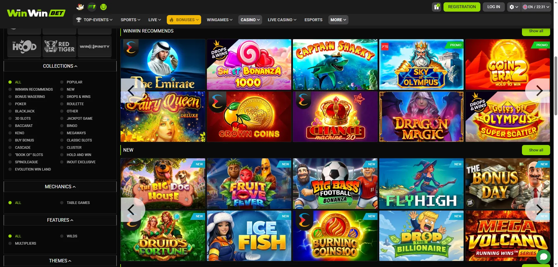 Machines à sous WinWin Bet casino en ligne Cameroun